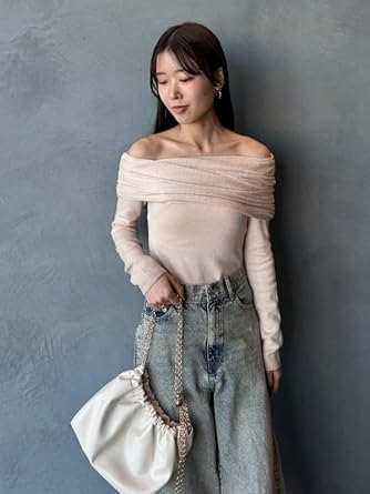 新品タグ付き★SNIDEL スナイデル　ギャザーアシメニットプルオーバー　GRY SNIDEL（スナイデル）の「ギャザーアシメニットプルオーバー（ニット